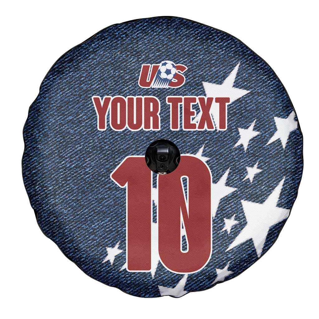 Custom United States Soccer Spare Tire Cover Retro 1994 Denim Style - Wonder Print Shop
