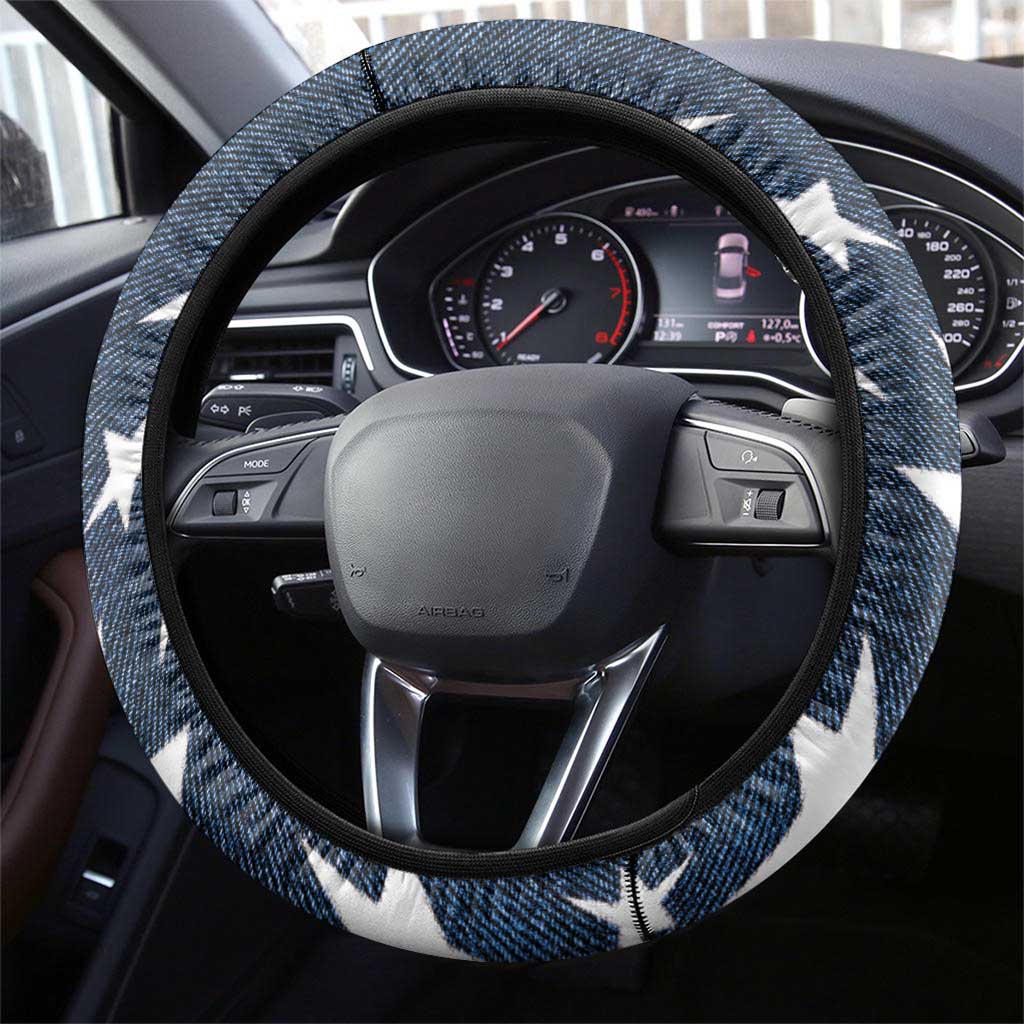 United States Soccer Steering Wheel Cover Retro 1994 Denim Style - Wonder Print Shop