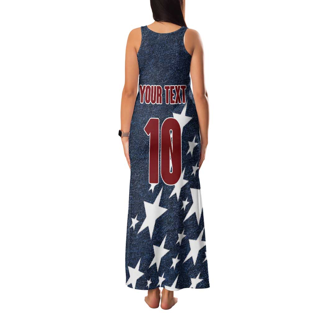 Custom United States Soccer Tank Maxi Dress Retro 1994 Denim Style - Wonder Print Shop