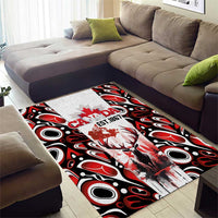 Canada Day Area Rug The Forest Moose and Maple Leaves-Haida Pattern