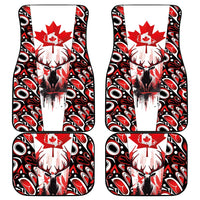 Canada Day Car Mats The Forest Moose and Maple Leaves-Haida Pattern