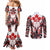 Canada Day Couples Matching Mermaid Dress and Long Sleeve Button Shirt The Forest Moose and Maple Leaves-Haida Pattern
