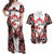 Canada Day Couples Matching Off Shoulder Maxi Dress and Hawaiian Shirt The Forest Moose and Maple Leaves-Haida Pattern