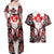 Canada Day Couples Matching Off Shoulder Maxi Dress and Hawaiian Shirt The Forest Moose and Maple Leaves-Haida Pattern