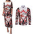 Canada Day Couples Matching Puletasi and Long Sleeve Button Shirt The Forest Moose and Maple Leaves-Haida Pattern