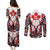Canada Day Couples Matching Puletasi and Long Sleeve Button Shirt The Forest Moose and Maple Leaves-Haida Pattern