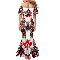 Canada Day Family Matching Mermaid Dress and Hawaiian Shirt The Forest Moose and Maple Leaves-Haida Pattern