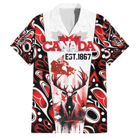 Canada Day Family Matching Puletasi and Hawaiian Shirt The Forest Moose and Maple Leaves-Haida Pattern
