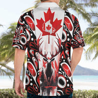 Canada Day Hawaiian Shirt The Forest Moose and Maple Leaves-Haida Pattern