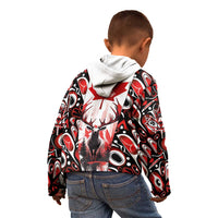 Canada Day Kid Hoodie The Forest Moose and Maple Leaves-Haida Pattern