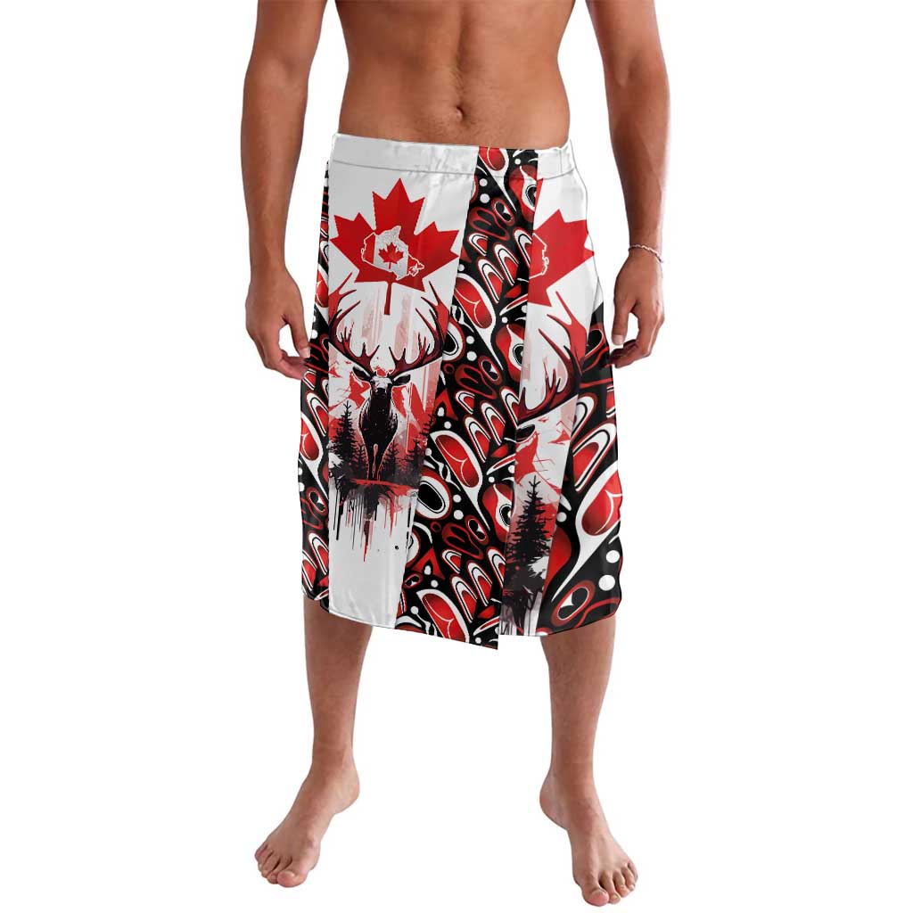 Canada Day Lavalava The Forest Moose and Maple Leaves-Haida Pattern