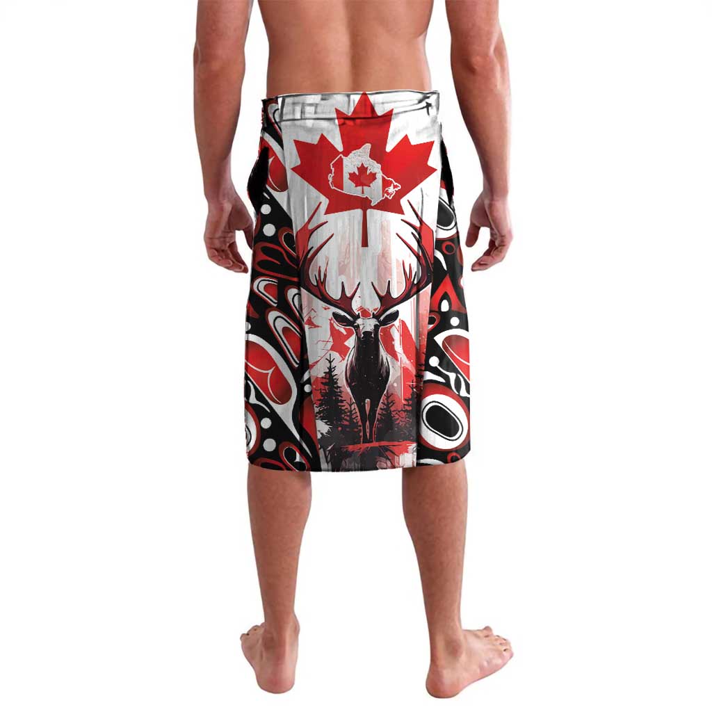 Canada Day Lavalava The Forest Moose and Maple Leaves-Haida Pattern