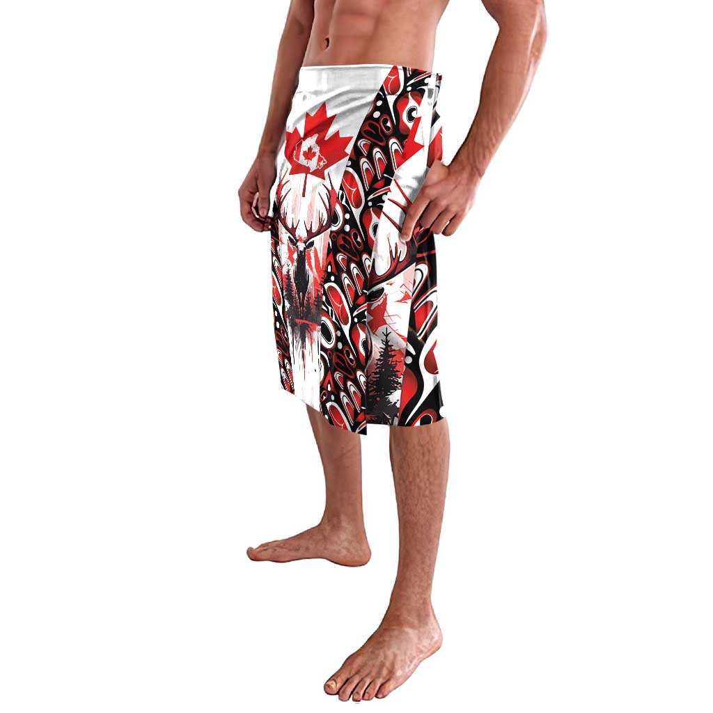 Canada Day Lavalava The Forest Moose and Maple Leaves-Haida Pattern