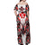 Canada Day Off Shoulder Maxi Dress The Forest Moose and Maple Leaves-Haida Pattern