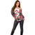 Canada Day Off Shoulder Sweater The Forest Moose and Maple Leaves-Haida Pattern