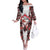 Canada Day Off The Shoulder Long Sleeve Dress The Forest Moose and Maple Leaves-Haida Pattern