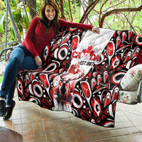 Canada Day Quilt The Forest Moose and Maple Leaves-Haida Pattern