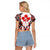Canada Day Raglan Cropped T Shirt The Forest Moose and Maple Leaves-Haida Pattern