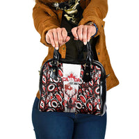 Canada Day Shoulder Handbag The Forest Moose and Maple Leaves-Haida Pattern