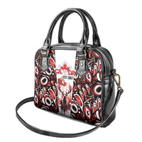Canada Day Shoulder Handbag The Forest Moose and Maple Leaves-Haida Pattern