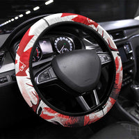 Canada Day Steering Wheel Cover The Forest Moose and Maple Leaves-Haida Pattern