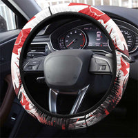 Canada Day Steering Wheel Cover The Forest Moose and Maple Leaves-Haida Pattern
