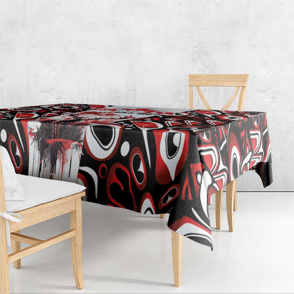 Canada Day Tablecloth The Forest Moose and Maple Leaves-Haida Pattern