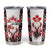 Canada Day Tumbler Cup The Forest Moose and Maple Leaves-Haida Pattern