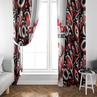 Canada Day Window Curtain The Forest Moose and Maple Leaves-Haida Pattern