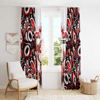 Canada Day Window Curtain The Forest Moose and Maple Leaves-Haida Pattern