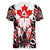 Canada Day Women V-Neck T-Shirt The Forest Moose and Maple Leaves-Haida Pattern