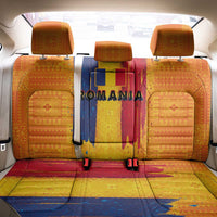 Personalized Romania Flag Day Back Car Seat Cover Traditional Pattern Royal Style
