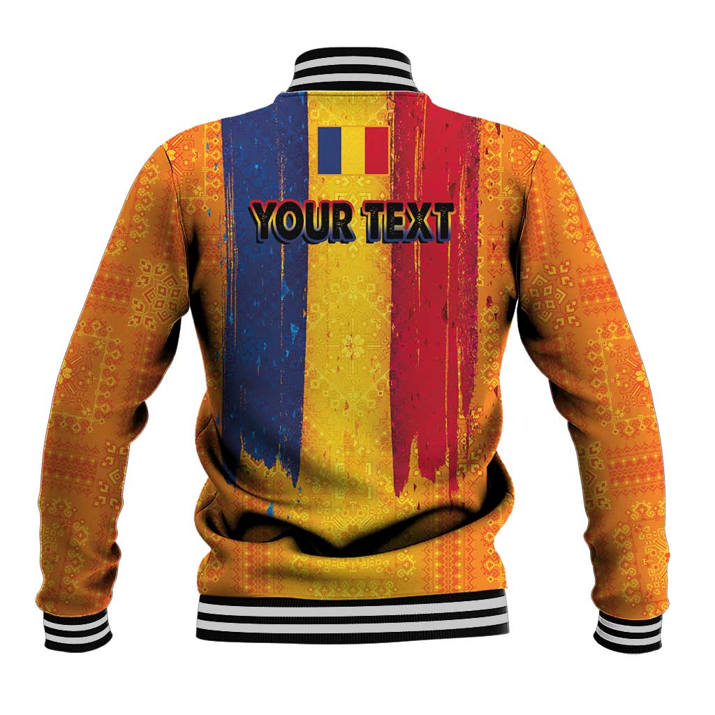 Personalized Romania Flag Day Baseball Jacket Traditional Pattern Royal Style