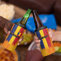 Personalized Romania Flag Day 4 in 1 Can Cooler Tumbler Traditional Pattern Royal Style