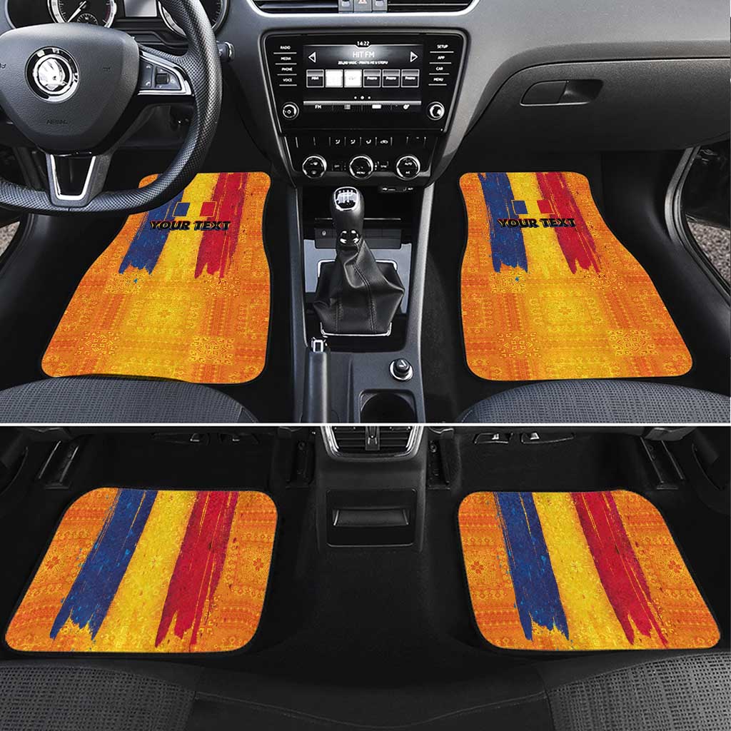 Personalized Romania Flag Day Car Mats Traditional Pattern Royal Style