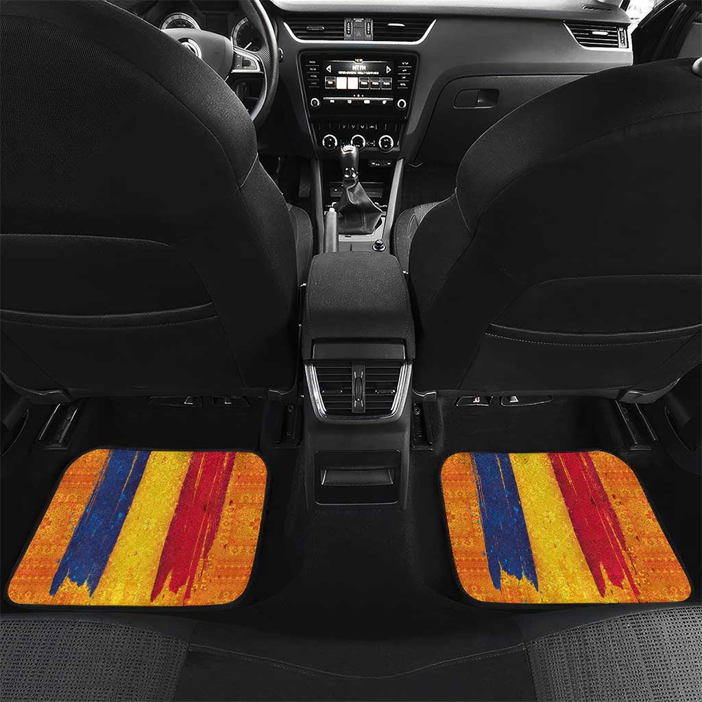 Personalized Romania Flag Day Car Mats Traditional Pattern Royal Style
