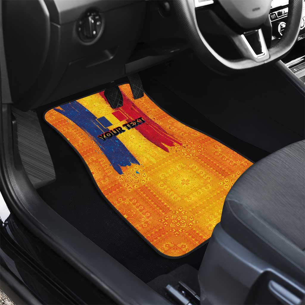 Personalized Romania Flag Day Car Mats Traditional Pattern Royal Style