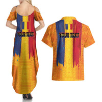 Personalized Romania Flag Day Couples Matching Summer Maxi Dress and Hawaiian Shirt Traditional Pattern Royal Style
