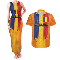 Personalized Romania Flag Day Couples Matching Tank Maxi Dress and Hawaiian Shirt Traditional Pattern Royal Style