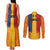 Personalized Romania Flag Day Couples Matching Tank Maxi Dress and Long Sleeve Button Shirt Traditional Pattern Royal Style
