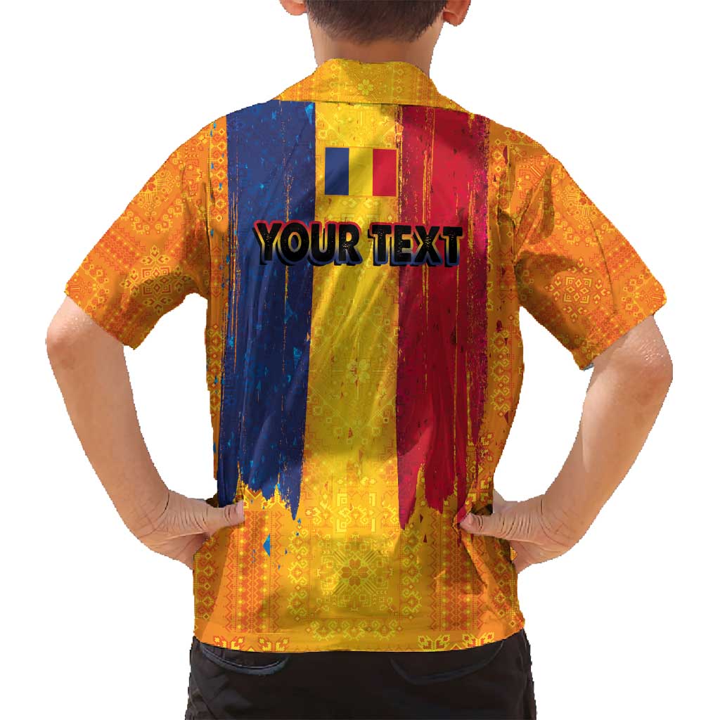 Personalized Romania Flag Day Family Matching Long Sleeve Bodycon Dress and Hawaiian Shirt Traditional Pattern Royal Style