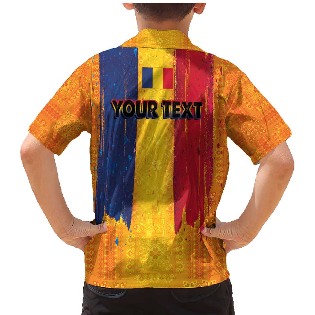 Personalized Romania Flag Day Family Matching Mermaid Dress and Hawaiian Shirt Traditional Pattern Royal Style