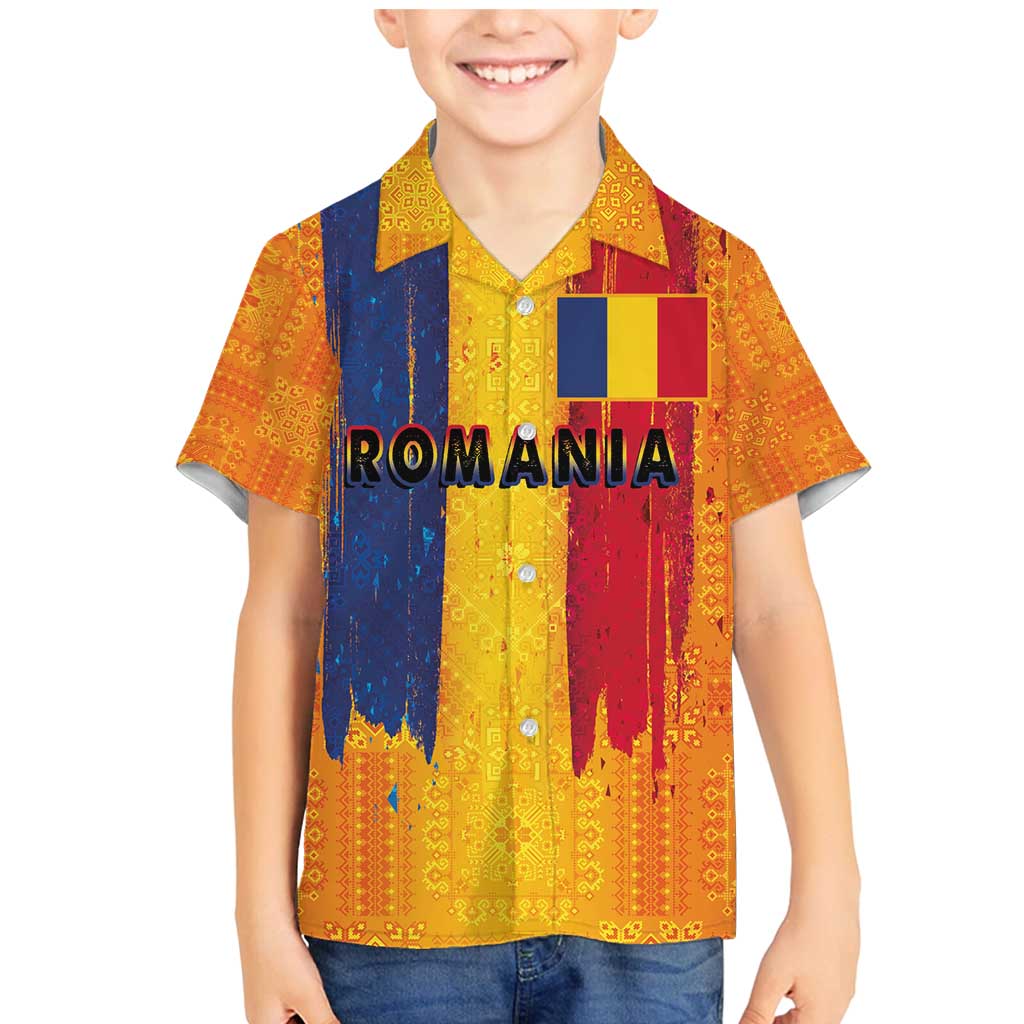 Personalized Romania Flag Day Family Matching Mermaid Dress and Hawaiian Shirt Traditional Pattern Royal Style