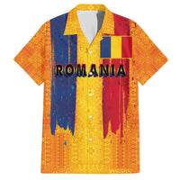 Personalized Romania Flag Day Family Matching Off The Shoulder Long Sleeve Dress and Hawaiian Shirt Traditional Pattern Royal Style