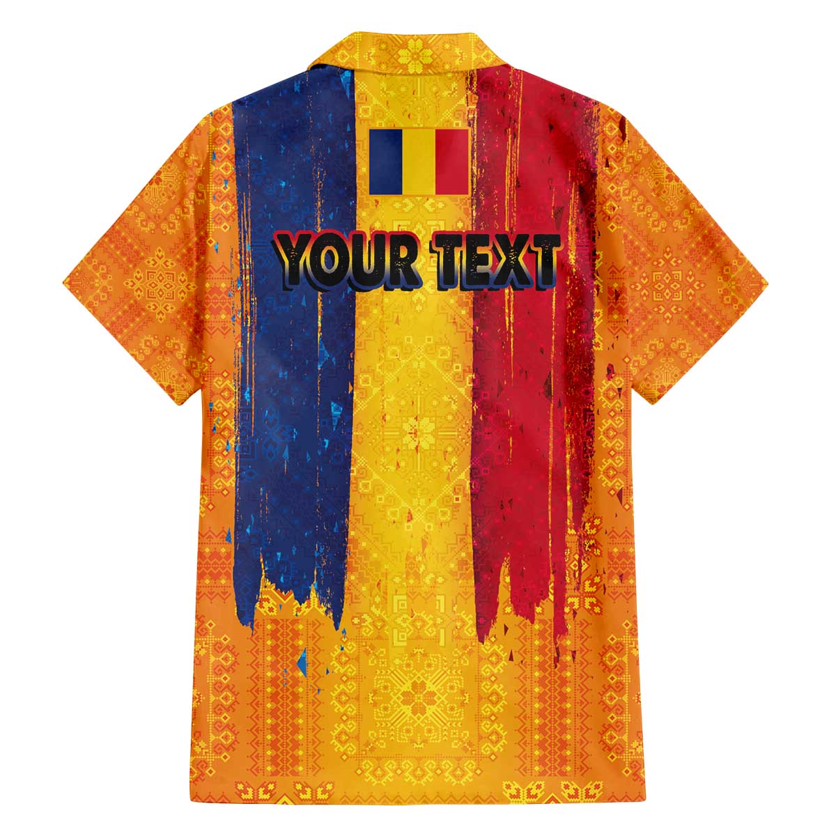 Personalized Romania Flag Day Family Matching Off The Shoulder Long Sleeve Dress and Hawaiian Shirt Traditional Pattern Royal Style