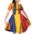 Personalized Romania Flag Day Family Matching Off Shoulder Short Dress and Hawaiian Shirt Traditional Pattern Royal Style