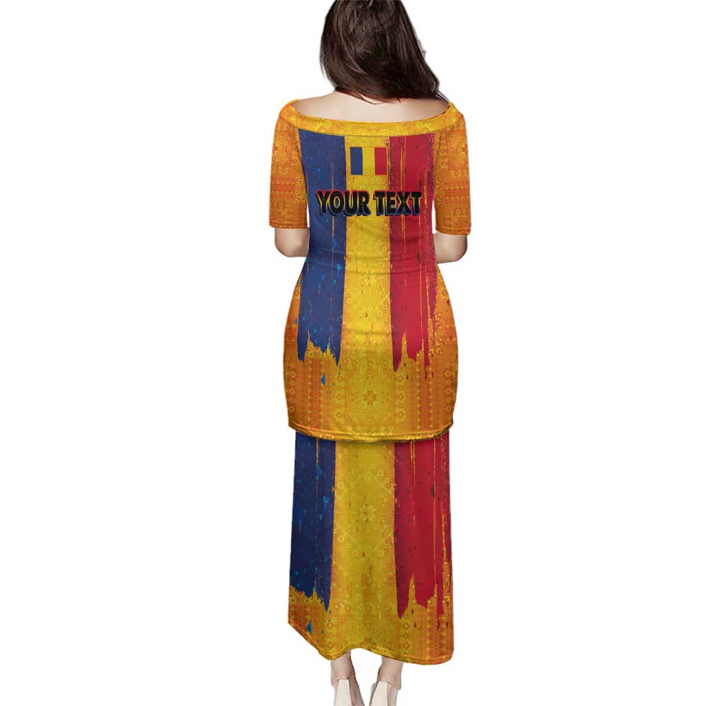 Personalized Romania Flag Day Family Matching Puletasi and Hawaiian Shirt Traditional Pattern Royal Style