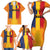 Personalized Romania Flag Day Family Matching Short Sleeve Bodycon Dress and Hawaiian Shirt Traditional Pattern Royal Style