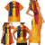 Personalized Romania Flag Day Family Matching Short Sleeve Bodycon Dress and Hawaiian Shirt Traditional Pattern Royal Style