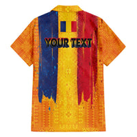 Personalized Romania Flag Day Family Matching Short Sleeve Bodycon Dress and Hawaiian Shirt Traditional Pattern Royal Style